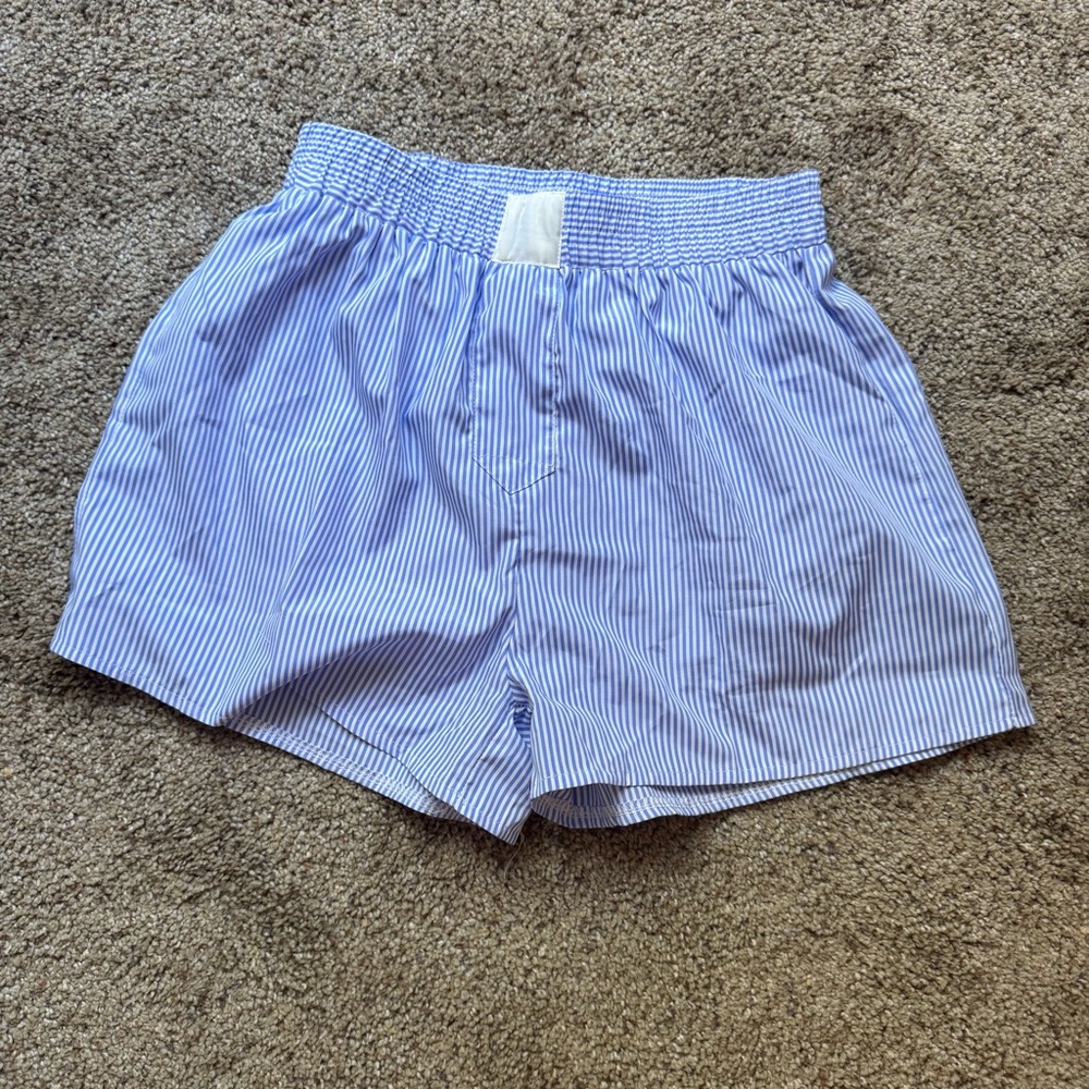 Light Blue Pinstripe “Boxer Like” Shorts